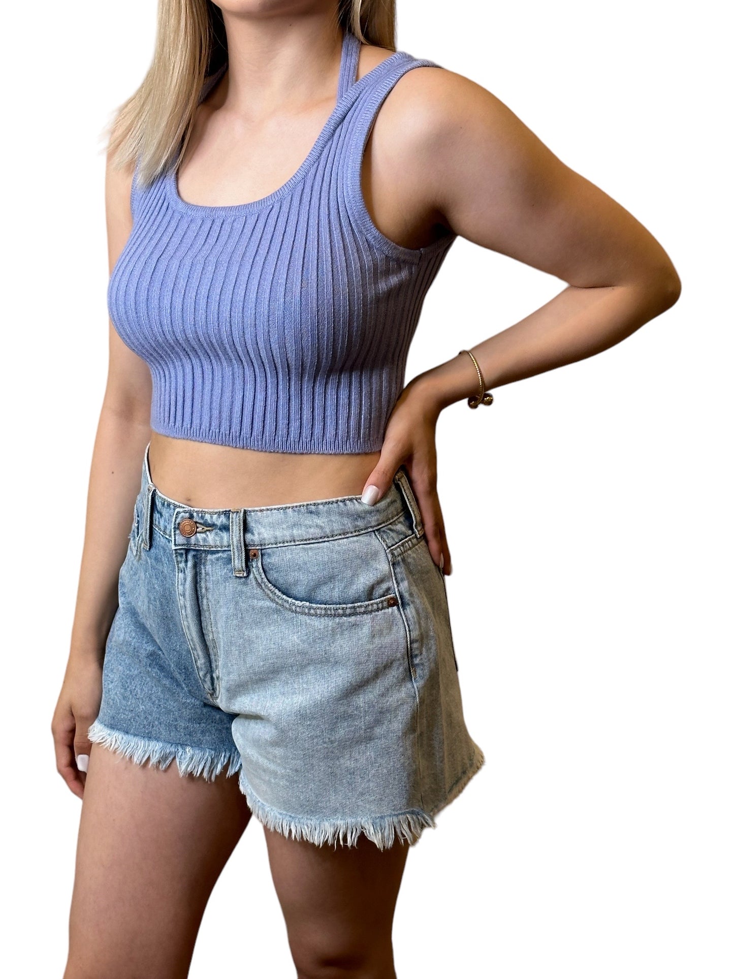 RIBBED CROP TOP // LAVENDER