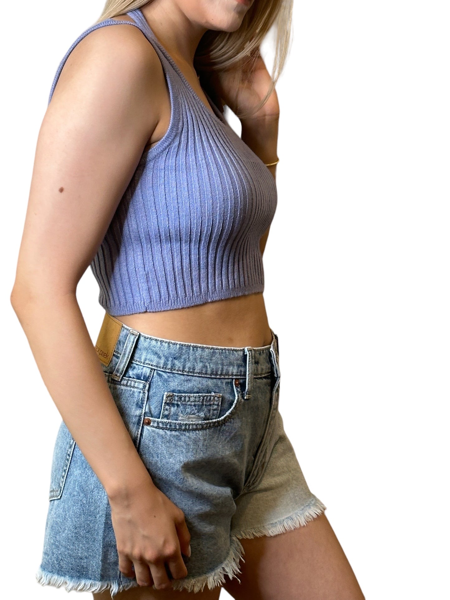 RIBBED CROP TOP // LAVENDER