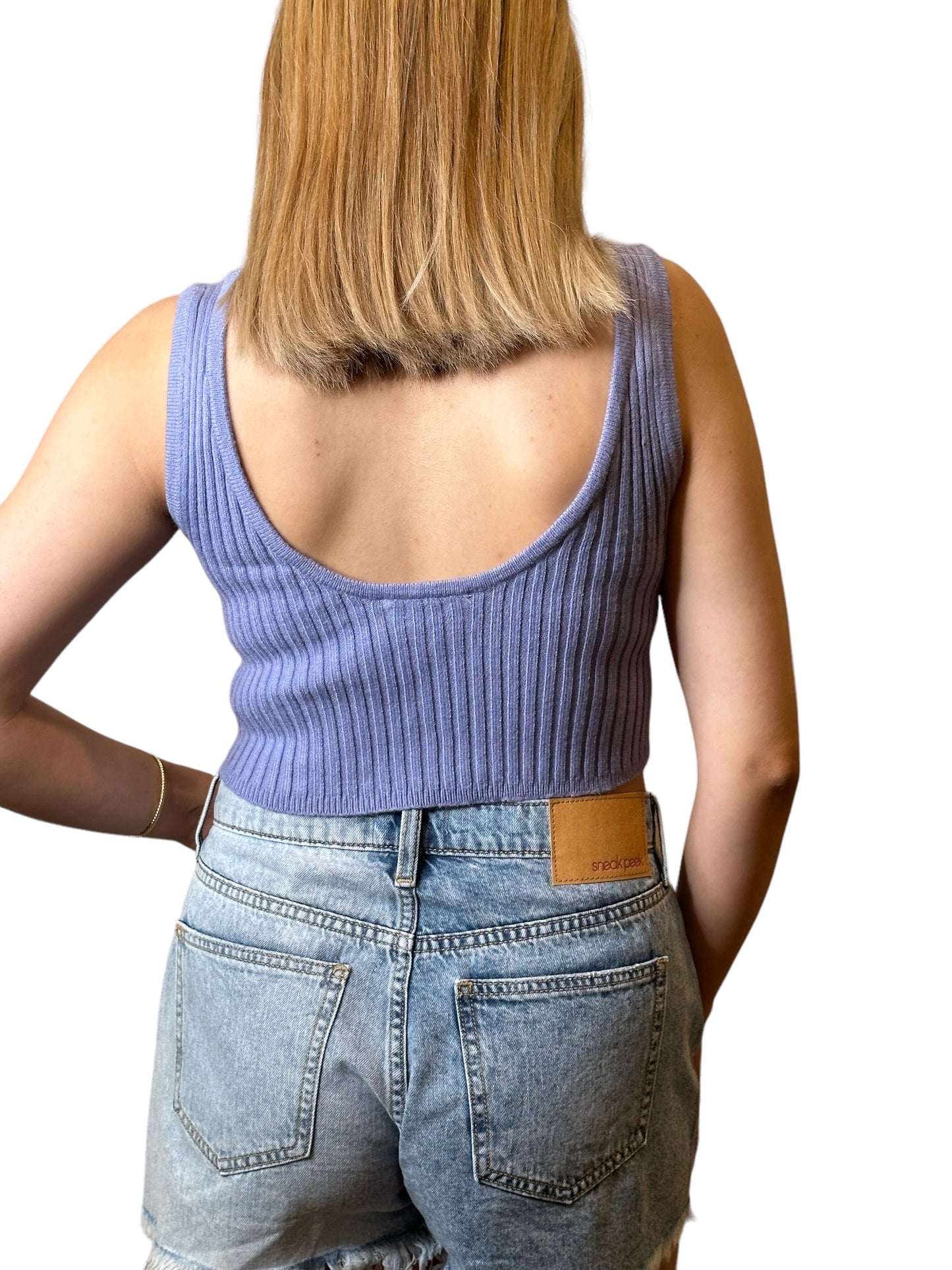 RIBBED CROP TOP // LAVENDER