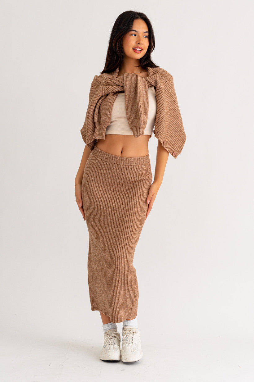 MOCHA MIDI SKIRT