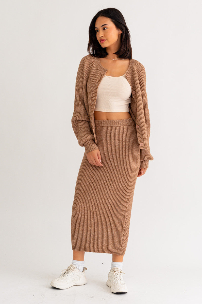 MOCHA MIDI SKIRT